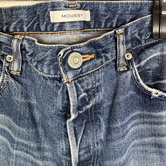 Moussy Vintage Medium Wash Distressed Ankle Bootcut Jeans Size 30 - Picture 3 of 7
